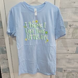 Casual Blue and Green Short Sleeve Tee